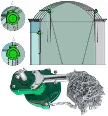Редуктор ручной цепной SLC-S801 для теплицы